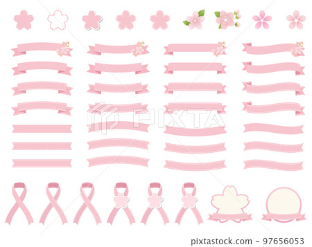 Cherry blossom pattern ribbon ribbon decoration variation 97656053