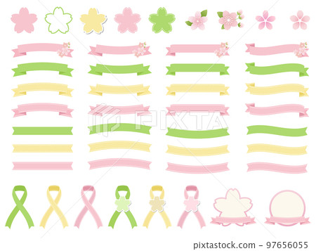 櫻花花紋緞帶緞帶裝飾變化 櫻花花紋緞帶緞帶裝飾變化 97656055