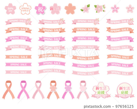 Cherry blossom pattern ribbon ribbon decoration variation 97656125