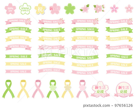 櫻花花紋緞帶緞帶裝飾變化 97656126