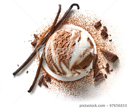 vanilla and chocolate ice cream vanilla and chocolate ice cream 97656833