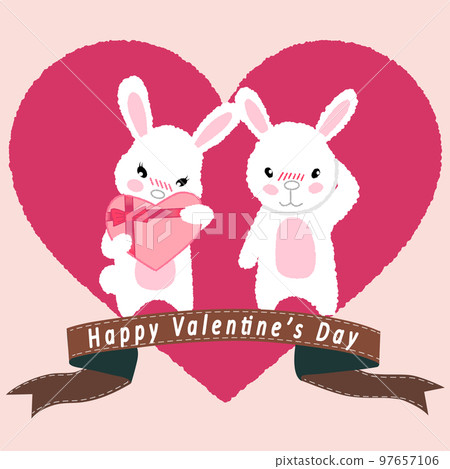 情人節送禮物的兔女郎 情人節送禮物的兔女郎 97657106