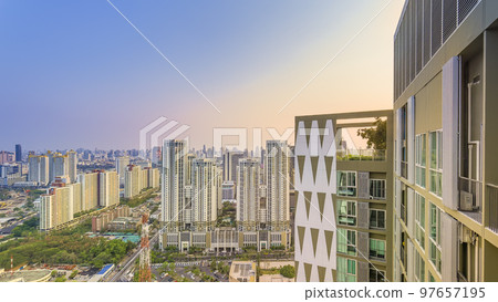 懷旺區和曼谷市中心/泰國曼谷的景觀 97657195