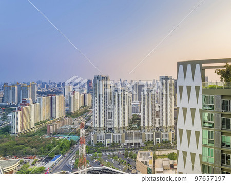 Landscape of Huai Khwang district and central Bangkok / Bangkok, Thailand 97657197