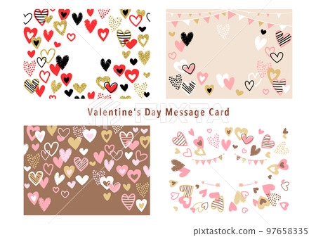 Happy Valentine's Day♡ Hand drawn heart frame, background Happy Valentine's Day♡ Hand drawn heart frame, background 97658335