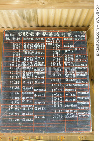 千葉縣銚子電鐵十川站時刻表（黑板） 97658757