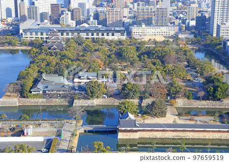 Hiroshima castle whole view 97659519