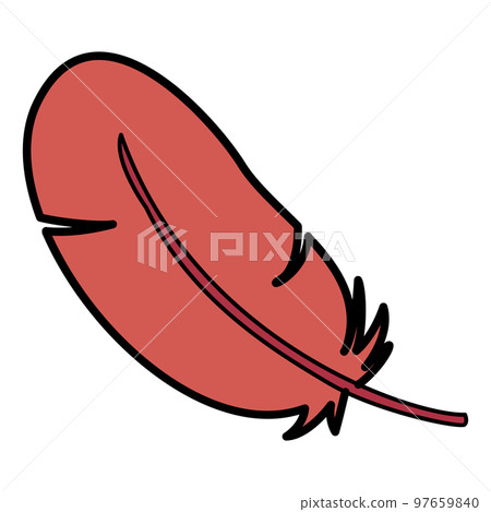 紅色羽毛簡單插畫 97659840