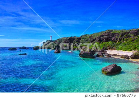 Miyakojima, Okinawa Prefecture. Scenery of Higashi Heian-zaki in midsummer 97660779