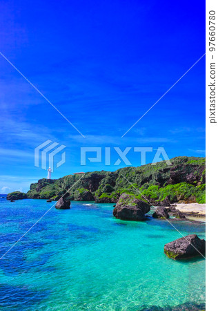 Miyakojima, Okinawa Prefecture. Scenery of Higashi Heian-zaki in midsummer Miyakojima, Okinawa Prefecture. Scenery of Higashi Heian-zaki in midsummer 97660780