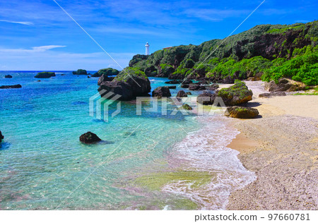 Miyakojima, Okinawa Prefecture. Scenery of Higashi Heian-zaki in midsummer 97660781