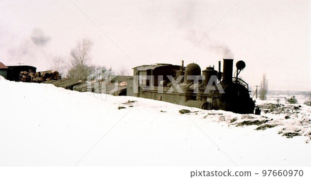1969年冬季大雪早晨美白鐵道三井美白煤礦三美交通北海道紀實照片舊彩色照片 97660970