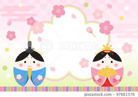 Cute Hinamatsuri image _ banner background _ frame 97661576