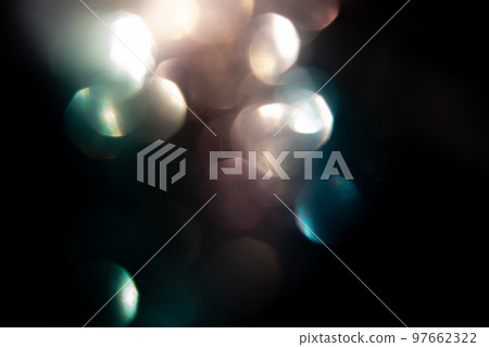 Colorful ball bokeh on black background Colorful ball bokeh on black background 97662322