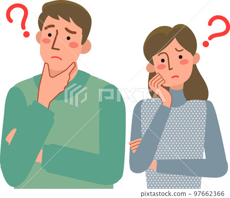 Worried couple's upper body Worried couple's upper body 97662366