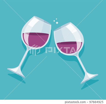 Cheers wine glasses vector illustration 97664925