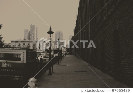 California, USA, San Francisco cityscape monochrome California, USA, San Francisco cityscape monochrome 97665489