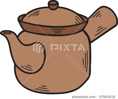 Hand Drawn teapot Chinese and Japanese food illustration 97665818