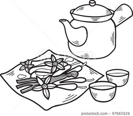 Hand Drawn Chinese herbs Chinese and Japanese food illustration 97665826