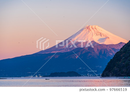 (靜岡縣)清晨從伊豆內浦灣看到的富士山 (靜岡縣)清晨從伊豆內浦灣看到的富士山 97666519