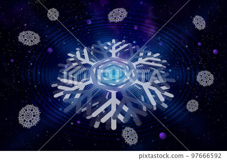 雪花和星空，宇宙背景圖 97666592