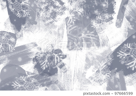 Background illustration of a paint brush with glittering snowflakes 97666599