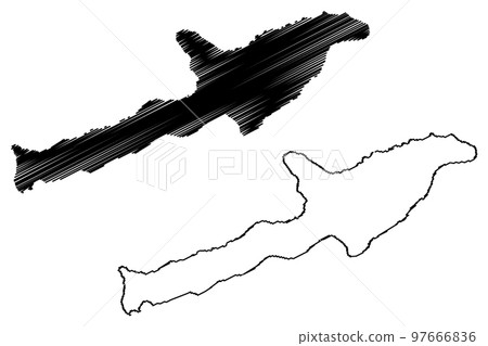 Qeshm island (Islamic Republic of Iran, Persia) map vector illustration, scribble sketch Qeshm map Qeshm island (Islamic Republic of Iran, Persia) map vector illustration, scribble sketch Qeshm map 97666836