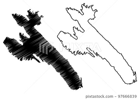 Rab island (Republic of Croatia, Adriatic Sea) map vector illustration, scribble sketch Rab map Rab island (Republic of Croatia, Adriatic Sea) map vector illustration, scribble sketch Rab map 97666839