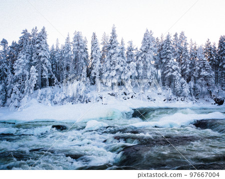 Storforsen, biggest waterfall in the North of Sweden Storforsen, biggest waterfall in the North of Sweden 97667004