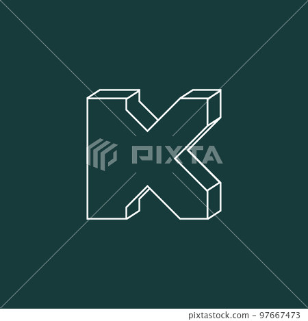 Simple and unique Letter K font in line 3D image graphic icon logo design abstract concept vector stock. Can be used as symbol related to initial or monogram Simple and unique Letter K font in line 3D image graphic icon logo design abstract concept vector stock. Can be used as symbol related to initial or monogram 97667473