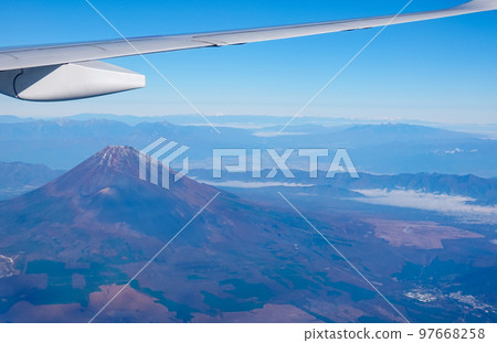 Aerial view Mt.Fuji in clear autumn Aerial view Mt.Fuji in clear autumn 97668258