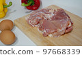 Various ingredients and raw chicken 97668339