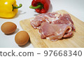 Various ingredients and raw chicken 97668340