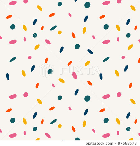 Dots seamless pattern. Color polka dots background. Perfect design for fabric, print, wrapper, textile. Vector flat illustration Dots seamless pattern. Color polka dots background. Perfect design for fabric, print, wrapper, textile. Vector flat illustration 97668578