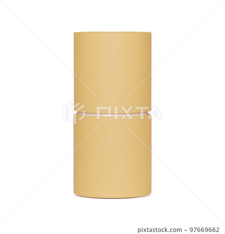 Beige paper tube package mockup on white background Beige paper tube package mockup on white background 97669662