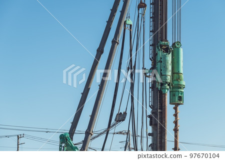 Construction site Earth auger excavation Construction site Earth auger excavation 97670104