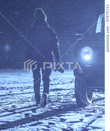 Jimny at night and a blizzard Jimny at night and a blizzard 97670151