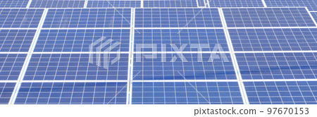 許多太陽能電池板遍布住宅區 97670153