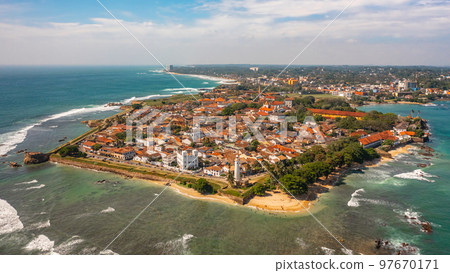 Aerial view of Galle Dutch Fort in Sri Lanka 97670171