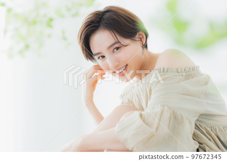 Beauty image Short hair woman 97672345