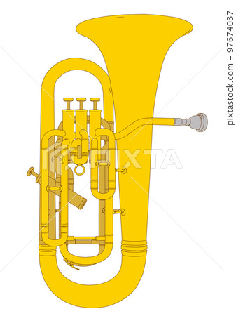 Real illustration material of a simple and fashionable tuba 97674037