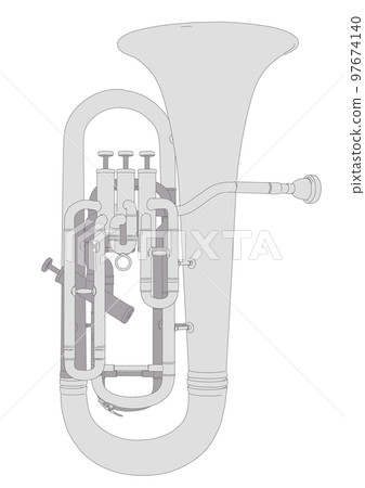 Simple and stylish euphonium real illustration material 97674140