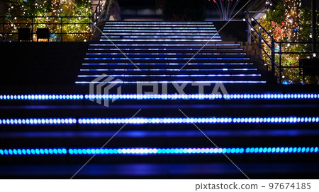 Illuminations near Futako-Tamagawa Station are beautiful/Stairs 97674185