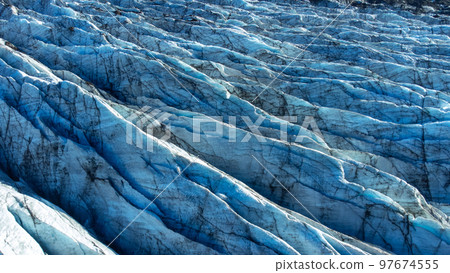Vatnajokull Glacier in Iceland, Pure blue ice at winter season, Nature landscape. 97674555