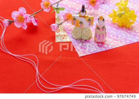 Hinamatsuri image | Standing dolls, peach blossoms and rape blossoms Hinamatsuri image | Standing dolls, peach blossoms and rape blossoms 97674749