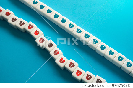 Good and badly built defenses. The new line of defense replaces the damaged outdated one. Immunity and vaccination, body protection. Healthcare. Cyber protection. Safety and security 97675058