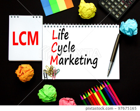 LCM lifecycle marketing symbol. Concept words LCM lifecycle marketing on white note on a beautiful black background. Black calculator and pen. Business LCM lifecycle marketing concept. Copy space. LCM lifecycle marketing symbol. Concept words LCM lifecycle marketing on white note on a beautiful black background. Black calculator and pen. Business LCM lifecycle marketing concept. Copy space. 97675165