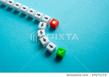 Change your mind at the last minute. Get out of the situation in a win. Deviate from path, successfully complete the goal. Adjust the plan and avoid failure. Don't accept rejection, achieve acceptance 97675219