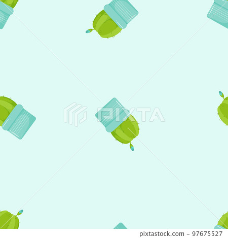 cactus in a turquoise pot pattern cactus in a turquoise pot pattern 97675527
