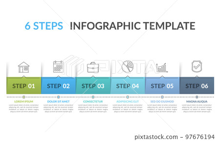 Infographic Template with 6 Steps Infographic Template with 6 Steps 97676194